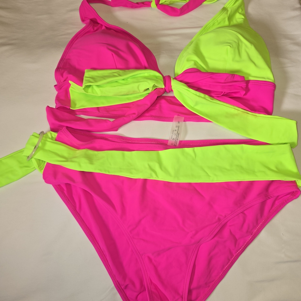 Neon Pink and Yellow SHEIN Bikini Set - Picture 5 of 6